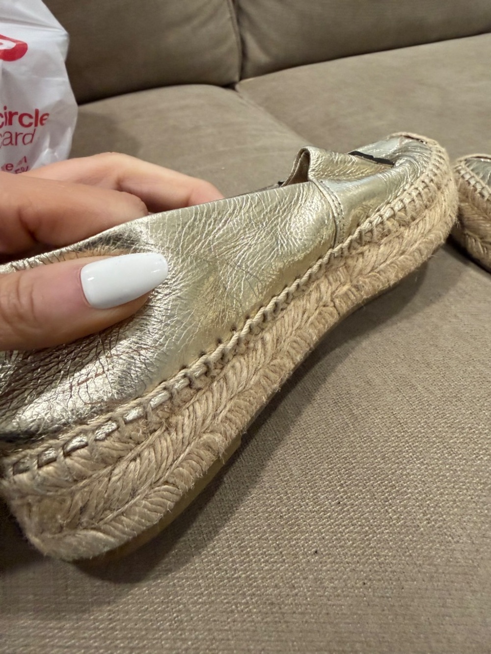 Tory Burch Ines Metallic Leather Platform Espadrilles - Picture 8 of 8